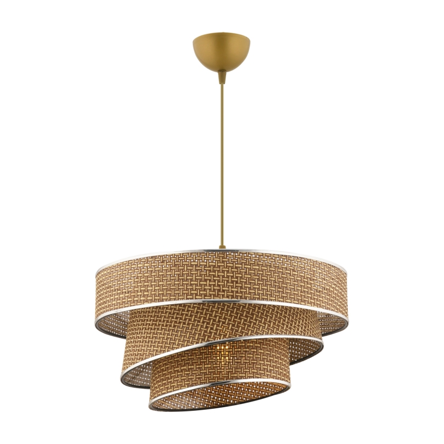 Lámpara colgante COUPER 1xE27/60W/230V marrón/cromo brillante