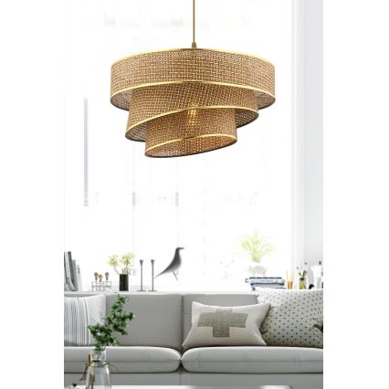 Lámpara colgante COUPER 1xE27/60W/230V marrón/oro