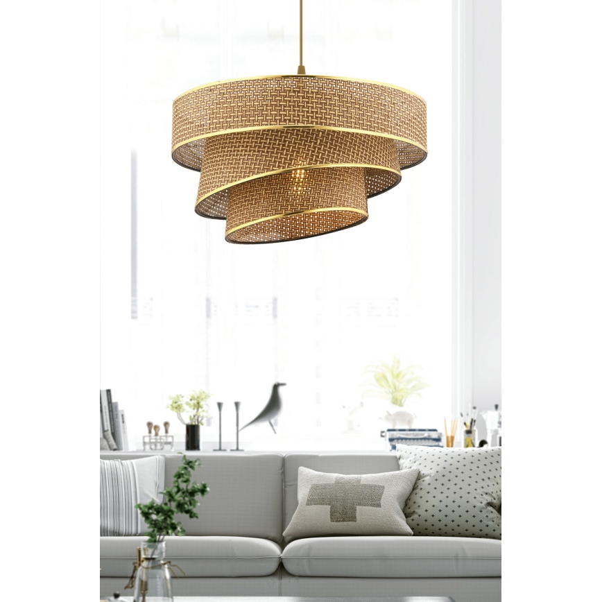Lámpara colgante COUPER 1xE27/60W/230V marrón/oro