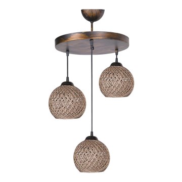 Lámpara colgante CRAYON 3xE27/60W/230V beige