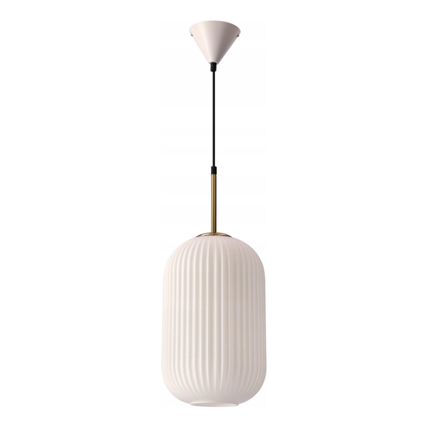 Lámpara colgante CRESTO 1xE27/40W/230V blanca/dorada