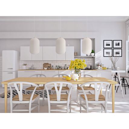 Lámpara colgante CRESTO 1xE27/40W/230V blanca