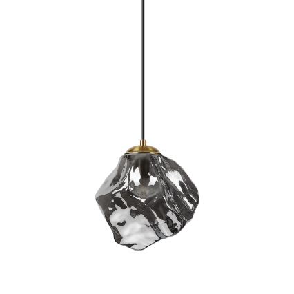 Lámpara colgante CRISTAL con cable 1xE14/15W/230V latón/negro ahumado