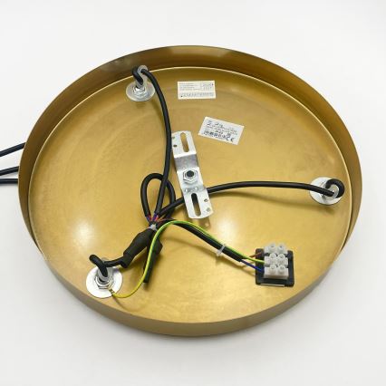 Lámpara colgante CRISTAL con cable 3xE14/15W/230V latón/beige ahumado