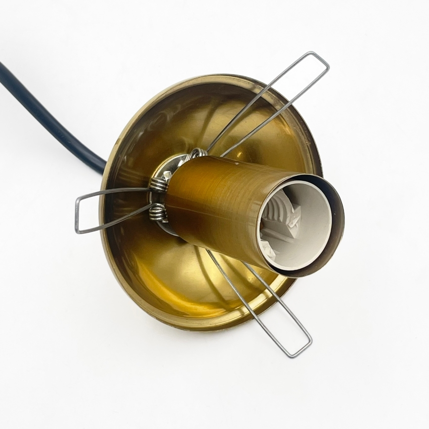 Lámpara colgante CRISTAL con cable 3xE14/15W/230V latón/beige ahumado