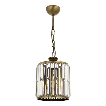 Lámpara colgante CRYSTALLINE 1xE27/6W/230V color bronce