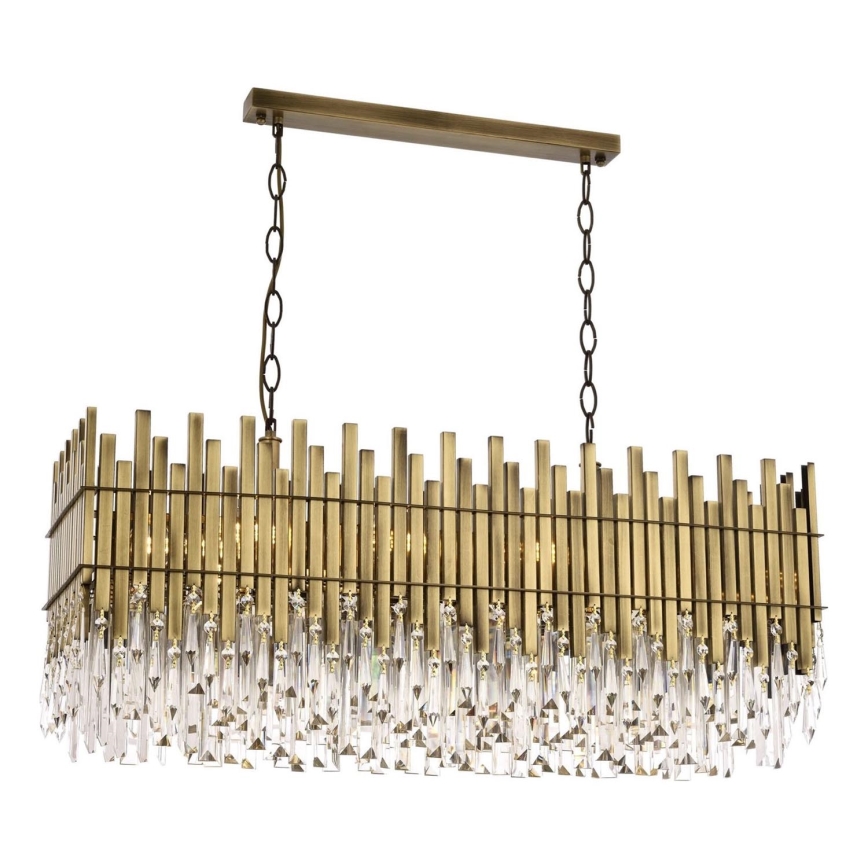 Lámpara colgante CRYSTALLINE 8xE27/40W/230V de latón