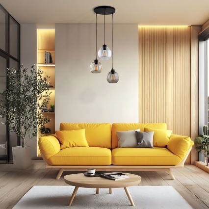 Lámpara colgante CUBUS 3xE27/60W/230V