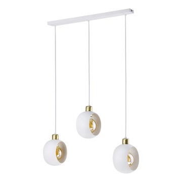 Lámpara colgante CYKLOP 3xE27/60W/230V blanco