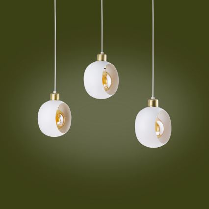 Lámpara colgante CYKLOP 3xE27/60W/230V blanco