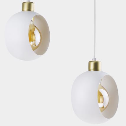 Lámpara colgante CYKLOP 3xE27/60W/230V blanco