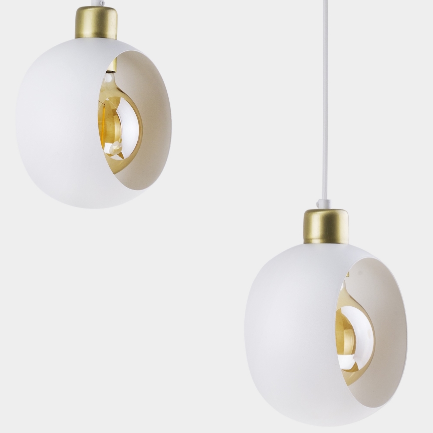 Lámpara colgante CYKLOP 3xE27/60W/230V blanco