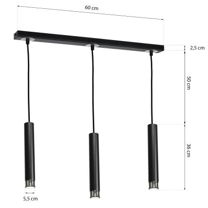 Lámpara colgante DANI 3xGU10/8W/230V