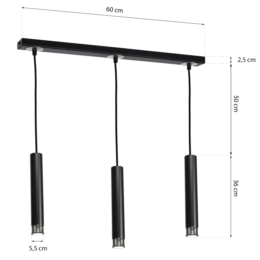 Lámpara colgante DANI 3xGU10/8W/230V
