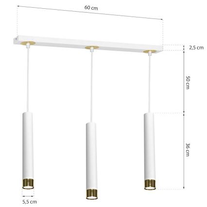 Lámpara colgante DANI 3xGU10/8W/230V