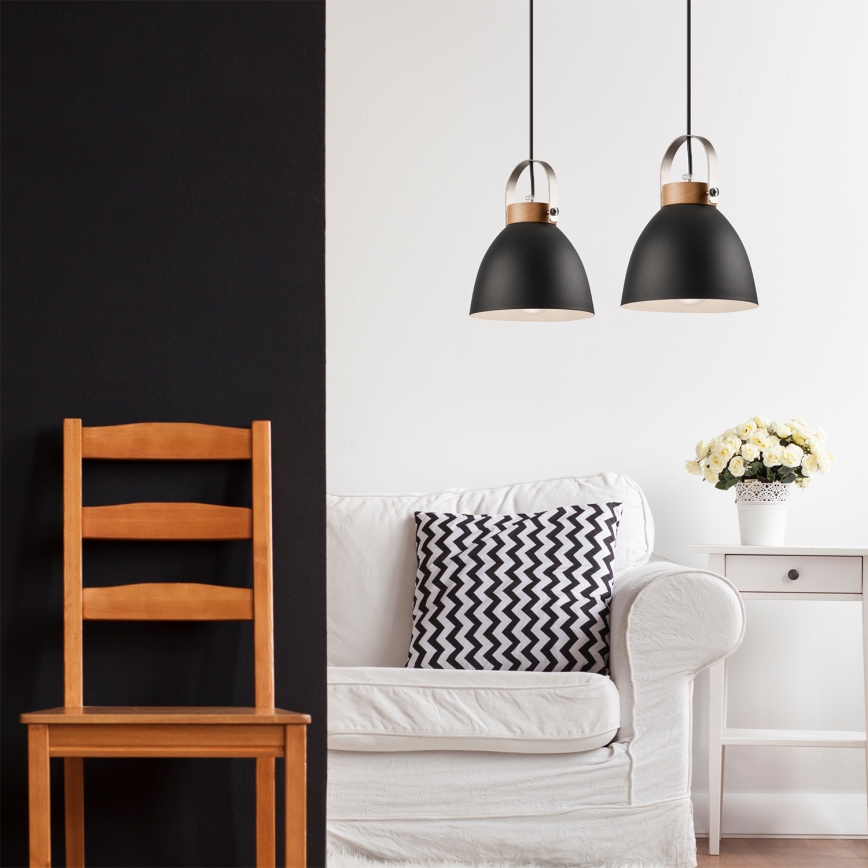 Lámpara colgante DANIELLE 2xE27/60W/230V haya