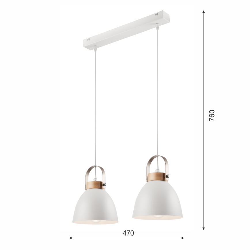 Lámpara colgante DANIELLE 2xE27/60W/230V haya
