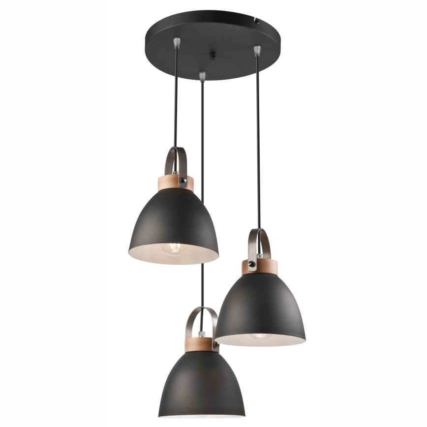 Lámpara colgante DANIELLE 3xE27/60W/230V haya