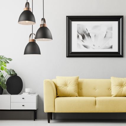 Lámpara colgante DANIELLE 3xE27/60W/230V haya