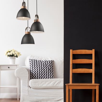 Lámpara colgante DANIELLE 3xE27/60W/230V haya