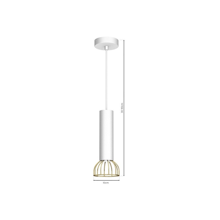 Lámpara colgante DANTE 1xGU10/25W/230V blanco/dorado