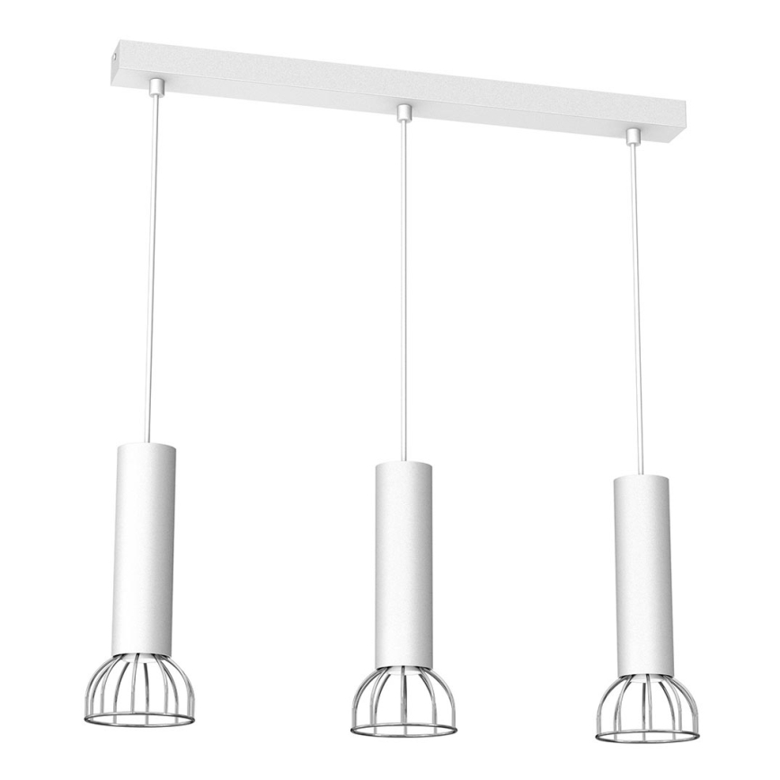 Lámpara colgante DANTE 3xGU10/25W/230V blanco/cromo brillante