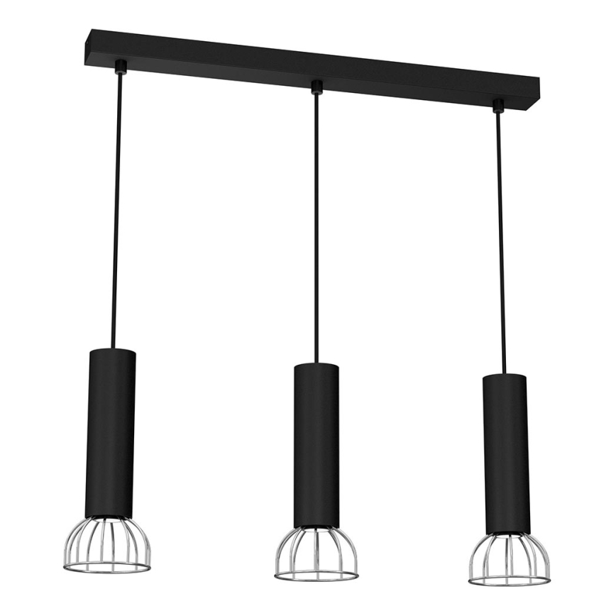Lámpara colgante DANTE 3xGU10/25W/230V negro/cromo brillante