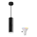 Lámpara colgante de baño LED RGBW regulable TURYN 1xGU10/6,5W/230V 2700-6500K Wi-Fi IP44 negra