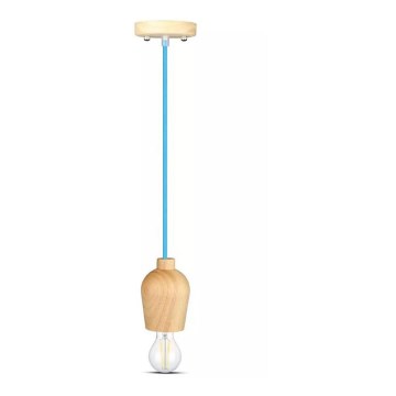 Lámpara colgante de cable 1xE27/60W/230V azul