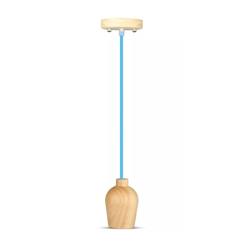 Lámpara colgante de cable 1xE27/60W/230V azul
