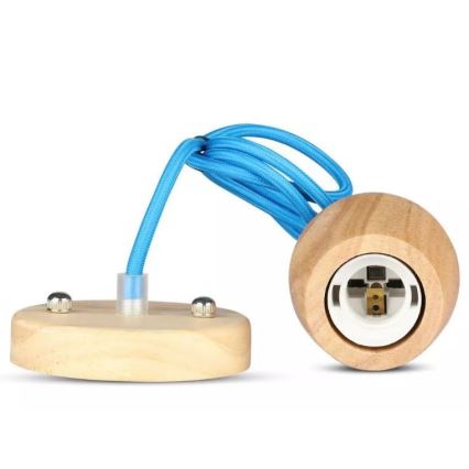 Lámpara colgante de cable 1xE27/60W/230V azul