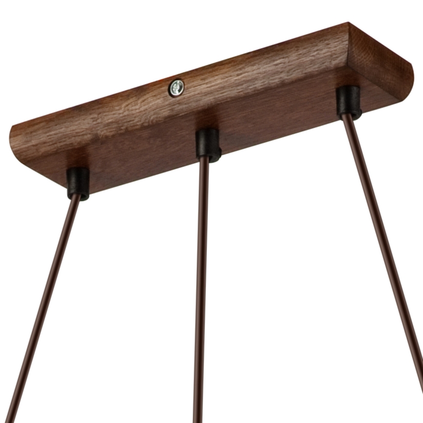 Lámpara colgante de cable AIDA 3xE27/60W/230V, diámetro 25 cm, roble/nogal