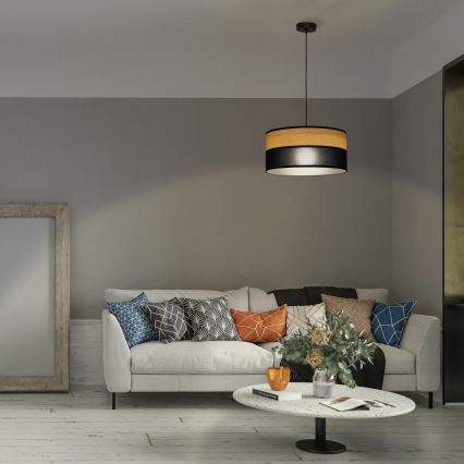 Lámpara colgante de cable ALBA 1xE27/15W/230V Ø 45 cm negro/marrón