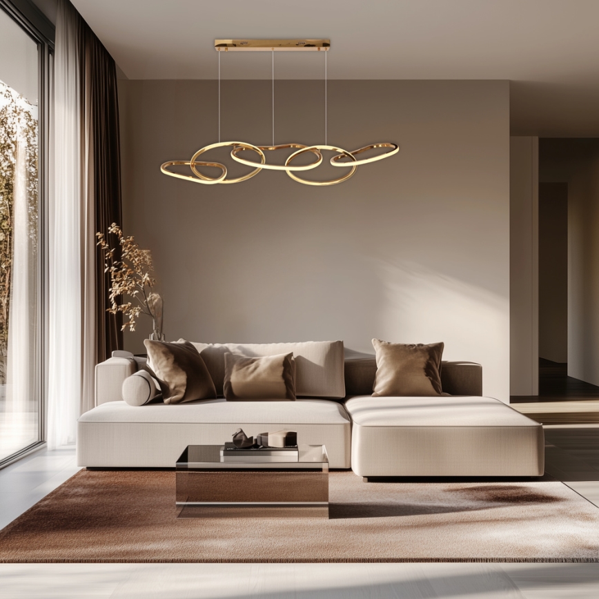 Lámpara colgante de cable ANNELI LED/45W/230V 125 cm, dorada