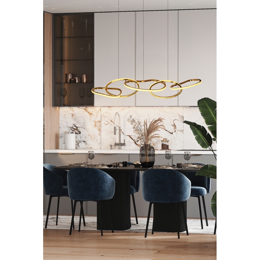 Lámpara colgante de cable ANNELI LED/45W/230V 125 cm, dorada