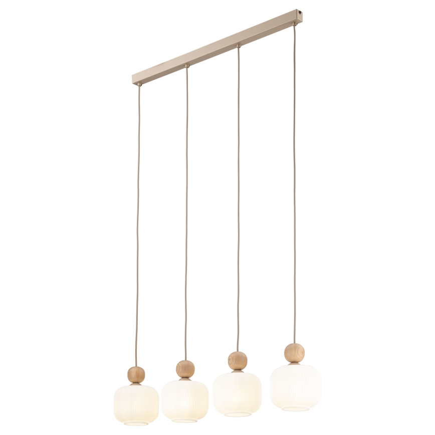 Lámpara colgante de cable BALLO 4xE14/10W/230V beige