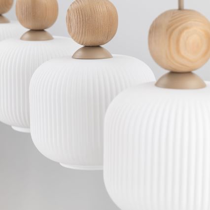 Lámpara colgante de cable BALLO 4xE14/10W/230V beige