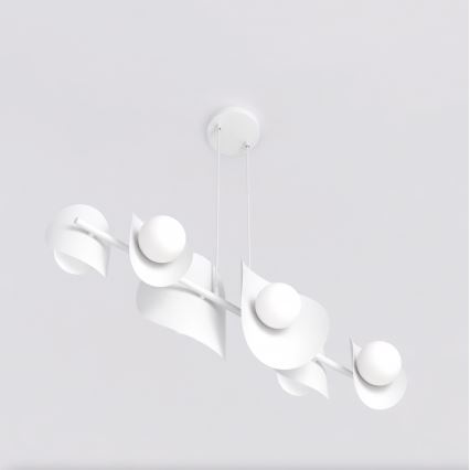 Lámpara colgante de cable ELEMENTI 6xG9/8W/230V blanca