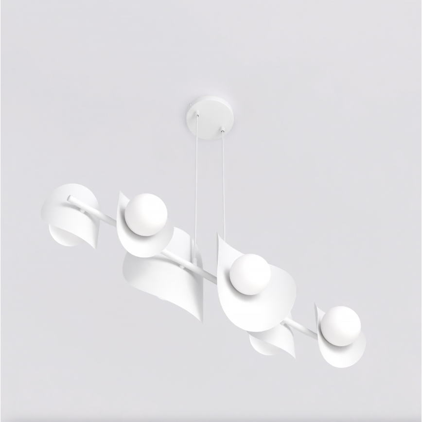 Lámpara colgante de cable ELEMENTI 6xG9/8W/230V blanca