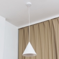 Lámpara colgante de cable ETNA II 1xE27/15W/230V Ø 25 cm blanca