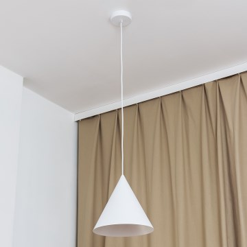 Lámpara colgante de cable ETNA II 1xE27/15W/230V Ø 25 cm blanca