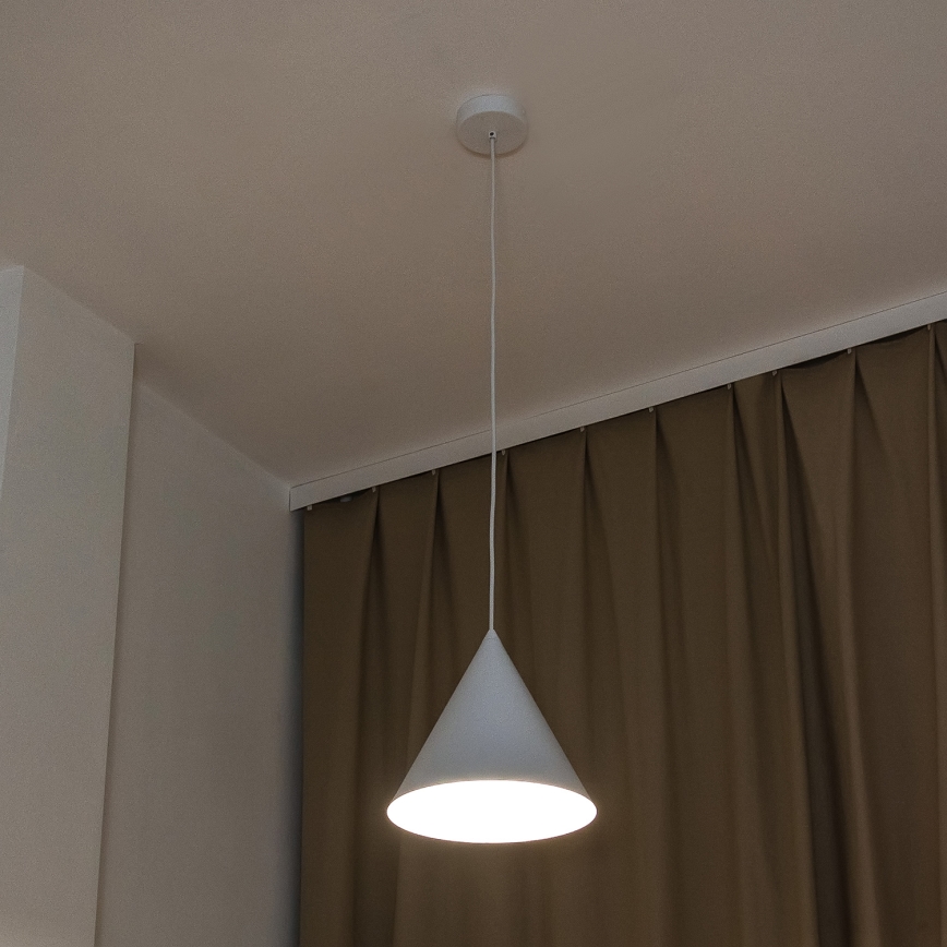 Lámpara colgante de cable ETNA II 1xE27/15W/230V Ø 25 cm blanca
