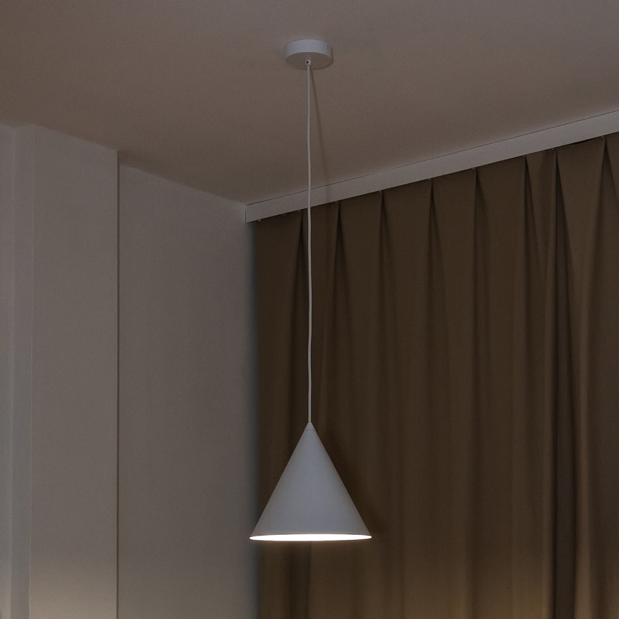 Lámpara colgante de cable ETNA II 1xE27/15W/230V Ø 25 cm blanca