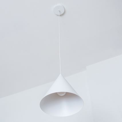 Lámpara colgante de cable ETNA II 1xE27/15W/230V Ø 25 cm blanca