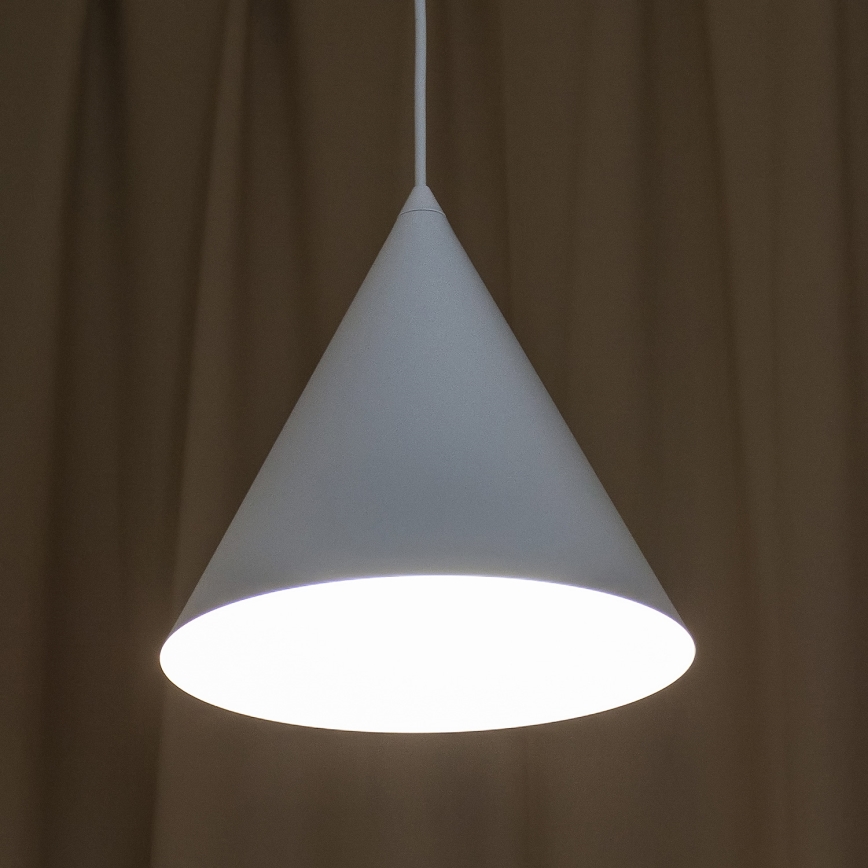 Lámpara colgante de cable ETNA II 1xE27/15W/230V Ø 25 cm blanca