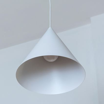 Lámpara colgante de cable ETNA II 1xE27/15W/230V Ø 25 cm blanca