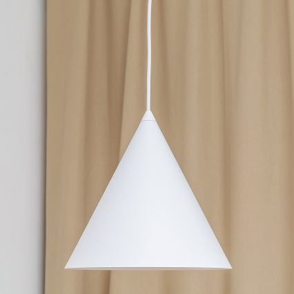 Lámpara colgante de cable ETNA II 1xE27/15W/230V Ø 25 cm blanca