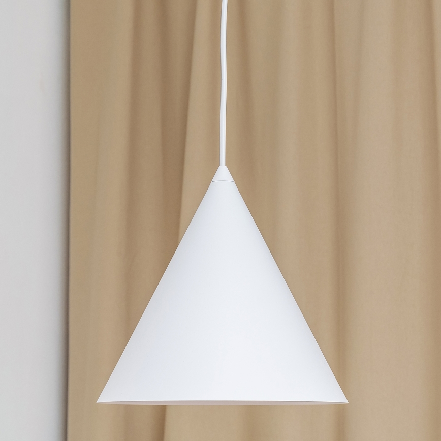 Lámpara colgante de cable ETNA II 1xE27/15W/230V Ø 25 cm blanca