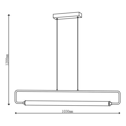 Lámpara colgante de cable FELICJA LED/30W/230V 4000K negra