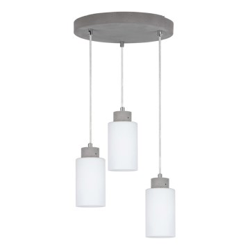 Lámpara colgante de cable KARLA 3xE27/60W/230V hormigón